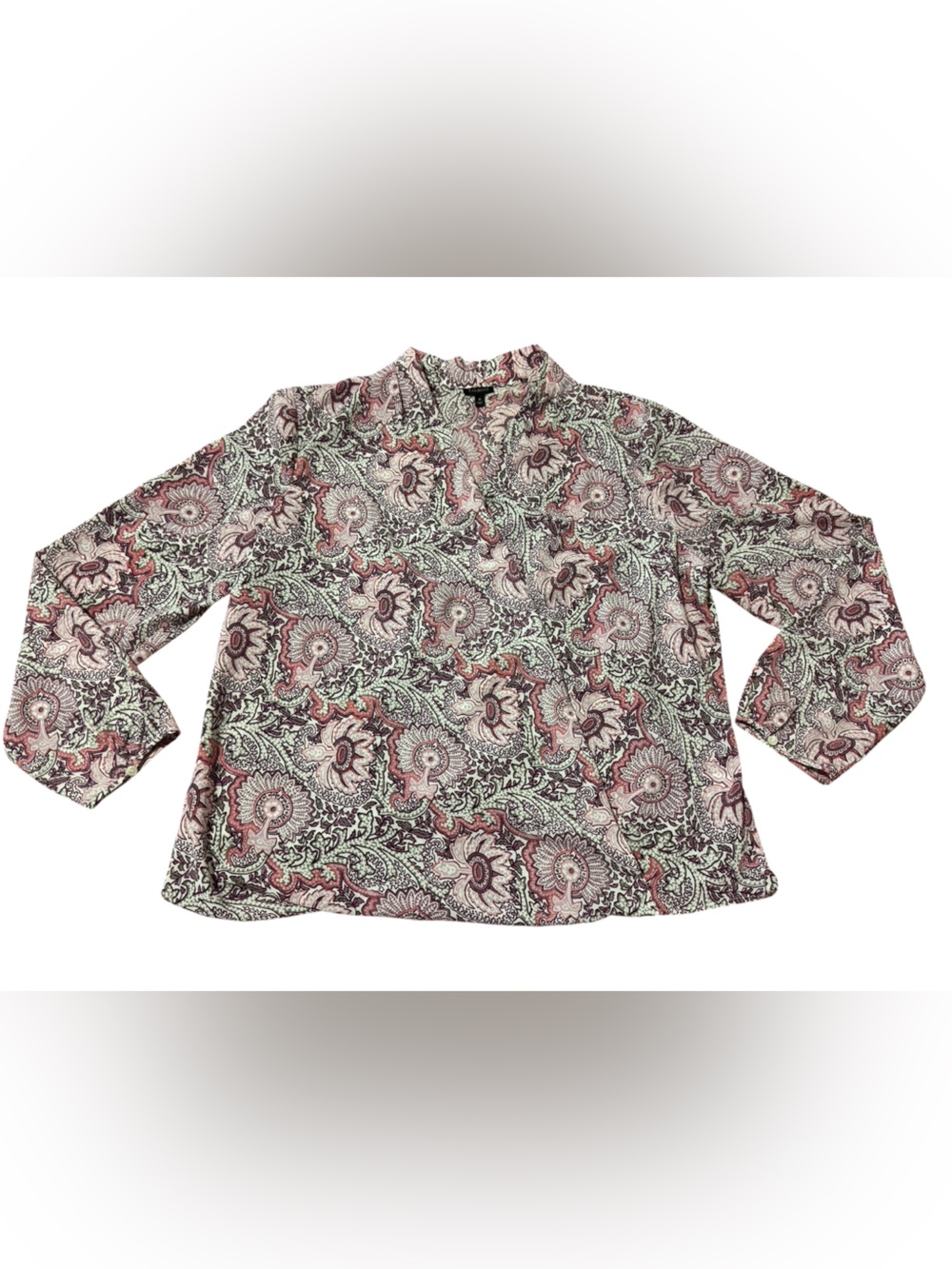 Talbots Pink and Cream Paisley Print Blouse Size:18